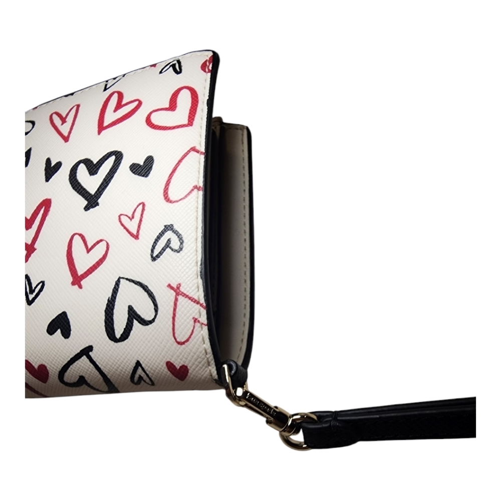 kate spade NWT Scribble Hearts Phone Wallet Wristlet Purse Holiday - Picture 2 of 16